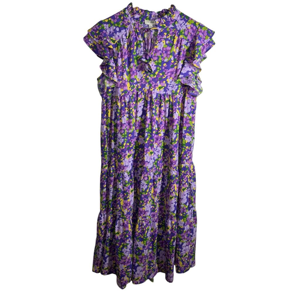 Umgee Purple Ruffled Tiered Sundress